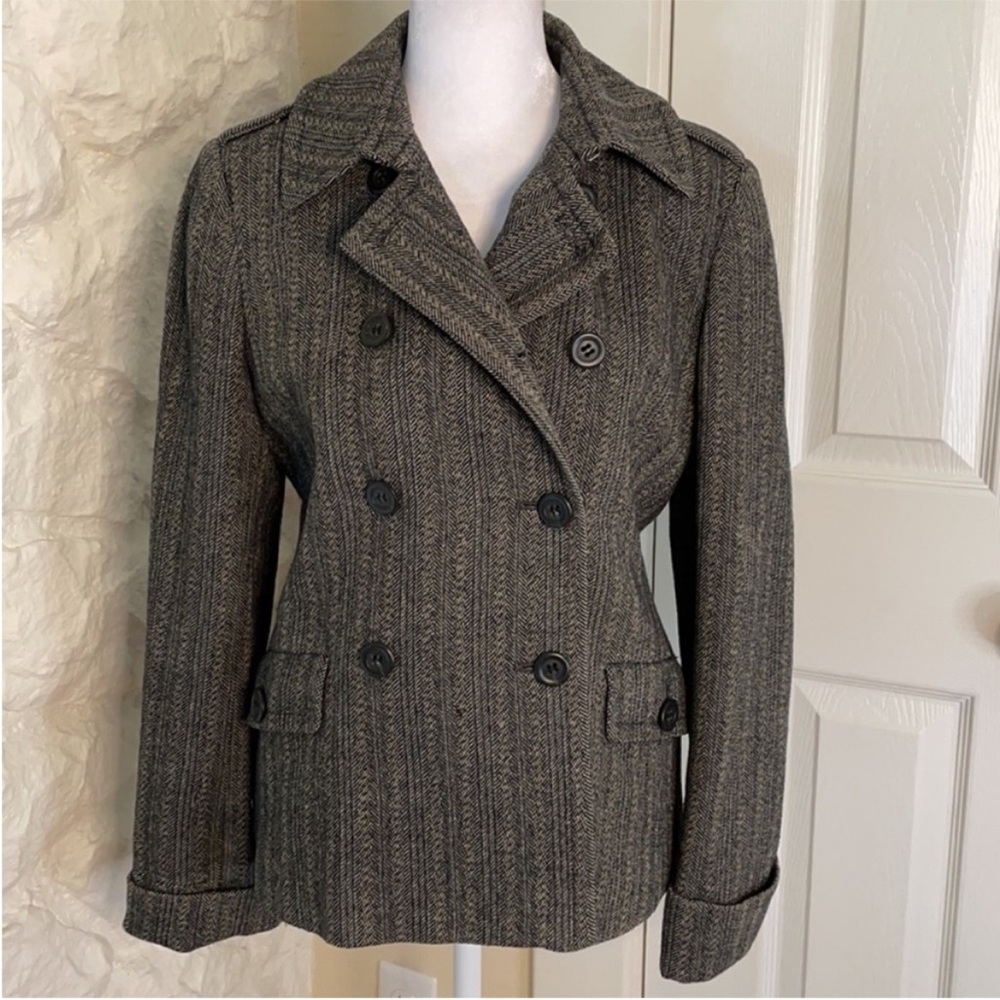 ⭐J. Crew Women's Textured Black Pea Coat